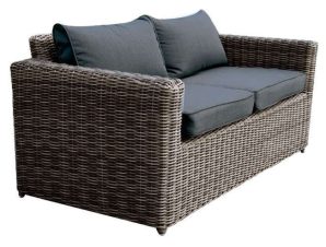 Καναπές Arizona Ε6734,2 Με Wicker Grey – Brown Και Μαξιλάρια Aνθρακί