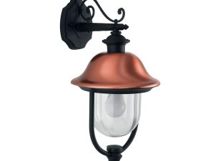 Φωτιστικό Τοίχου – Απλίκα Down Venezia LANT-VENEZIA-AP1B 1xE27 60W 29x25x52,5cm Black-Copper Intec