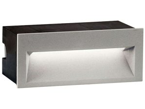 Φωτιστικό Τοίχου Χωνευτό Theta 4198900 16×8,5cm Led 180lm 4W Grey Viokef