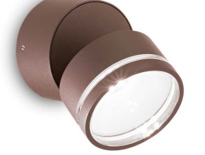 Φωτιστικό Τοίχου – Απλίκα Omega Round 285498 9×8,5cm LED 7W 4000K 650Lm Coffee Ideal Lux