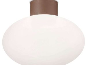 Φωτιστικό Οροφής – Πλαφονιέρα Clio 326795 Φ9x4cm 1xE27 42W Coffee Ideal Lux