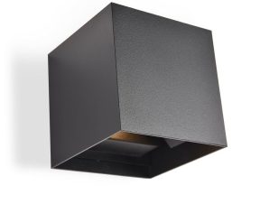 Φωτιστικό Τοίχου 01439 2x3W LED 3000K 2x240Lm 10x10cm Black Luma