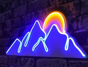 Διακοσμητικό Φωτιστικό Τοίχου Mountain 395NGR2201 62x2x21cm Led 22,6W Blue-Yellow Wallity