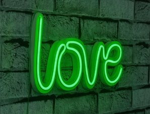 Διακοσμητικό Φωτιστικό Τοίχου Love 395NGR1664 37x2x19cm Led 6W Green Wallity