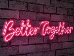 Διακοσμητικό Φωτιστικό Τοίχου Better Together 395NGR1515 84x2x16cm Led 22,6W Pink Wallity