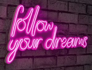 Διακοσμητικό Φωτιστικό Τοίχου Follow Your Dreams 395NGR1565 60x2x32cm Led 27,2W Pink Wallity