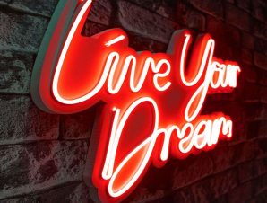 Διακοσμητικό Φωτιστικό Τοίχου Live Your Dream 395NGR2127 53x2x30cm Led 22,6W Red Wallity