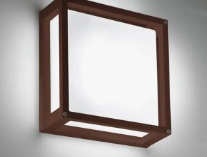 Φωτιστικό Τοίχου – Απλίκα Home LD0251R3 25x25x9,5cm Led 20W 3000K IP54 Corten Zafferano